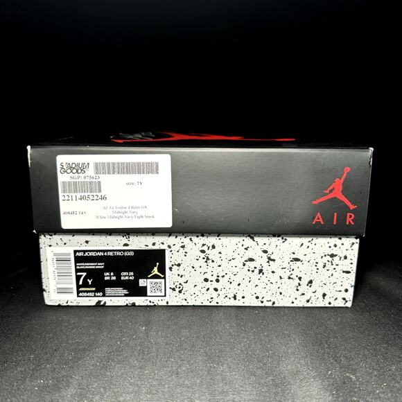 Size 7 - Nike Air Jordan 4 Retro GS Midnight Navy 2022 Shoes - Picture 7 of 10